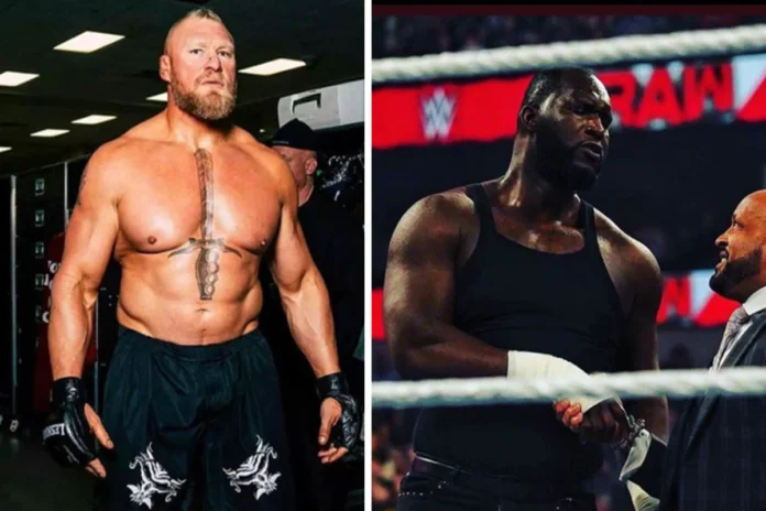 Brock Lesnar and Oba Femi brawl at WWE RAW contract signing WrestleMania 42